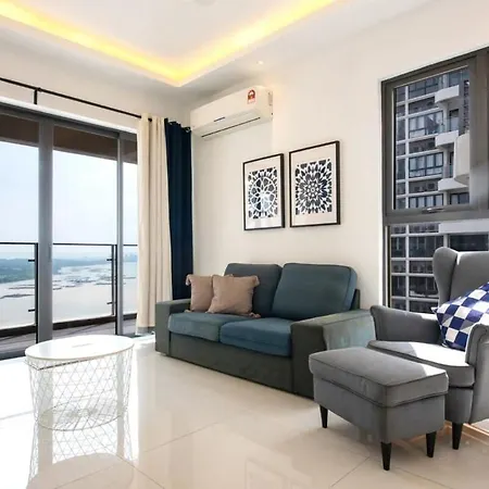 Comfy 3Br Apt In Danga Bay Free Parking Sea View Johor Bahru Exterior photo